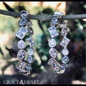 Grace & Heart Sterling Silver Earrings New